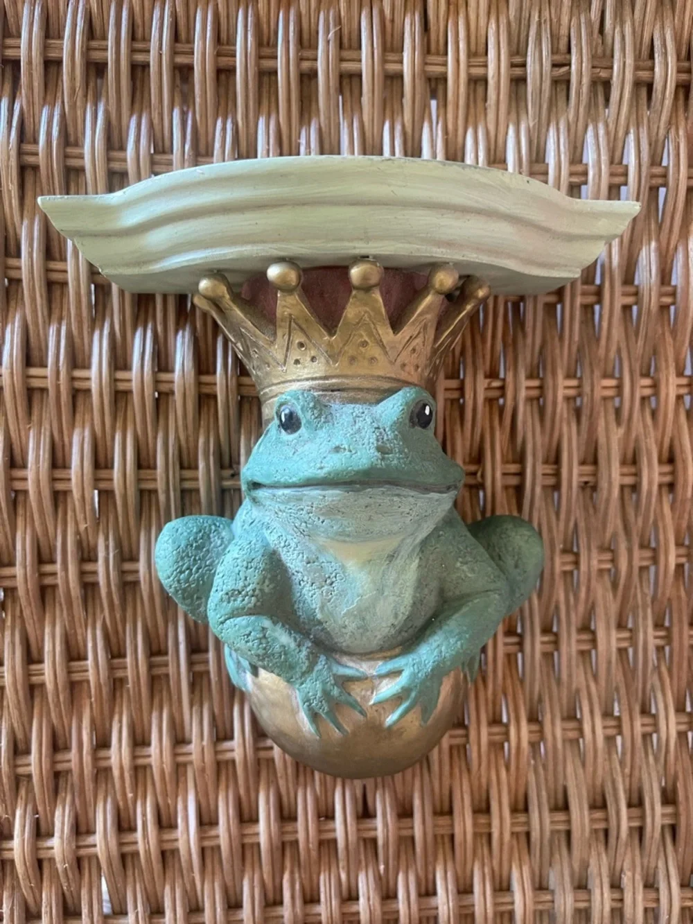 King Frog Prince Keeper Plate Shelf Ledge Wall Mount